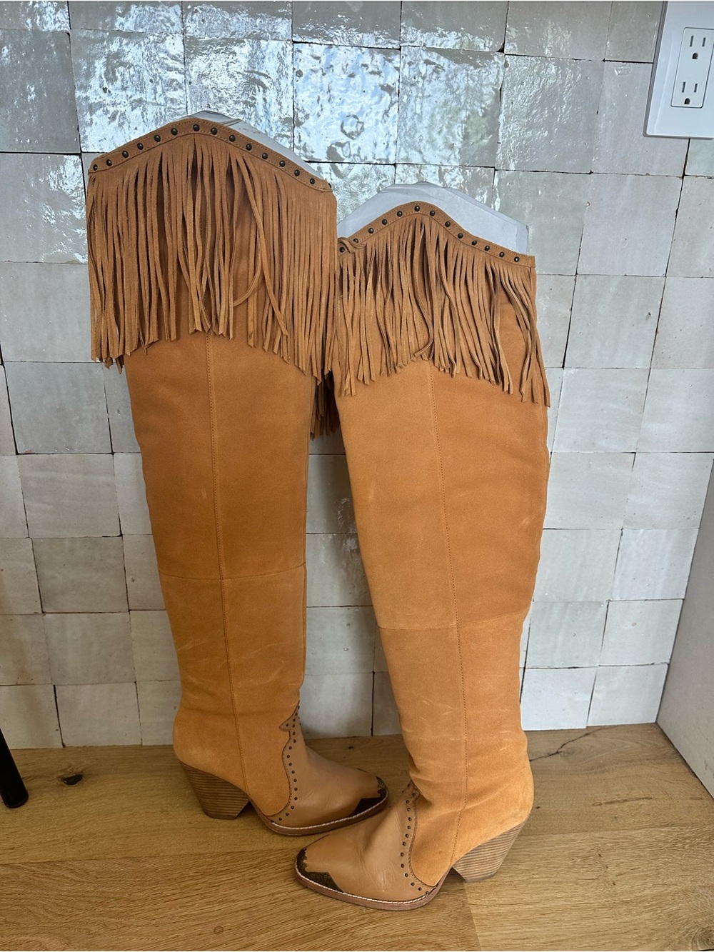 Like new Spell Fringe Over-the-Knee Evie Boot - Tan - Picture 5 of 12
